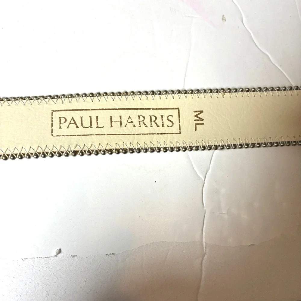 Paul Harris Tapestry Floral Belt Ball Chain Gold Buckle Boho Western M L